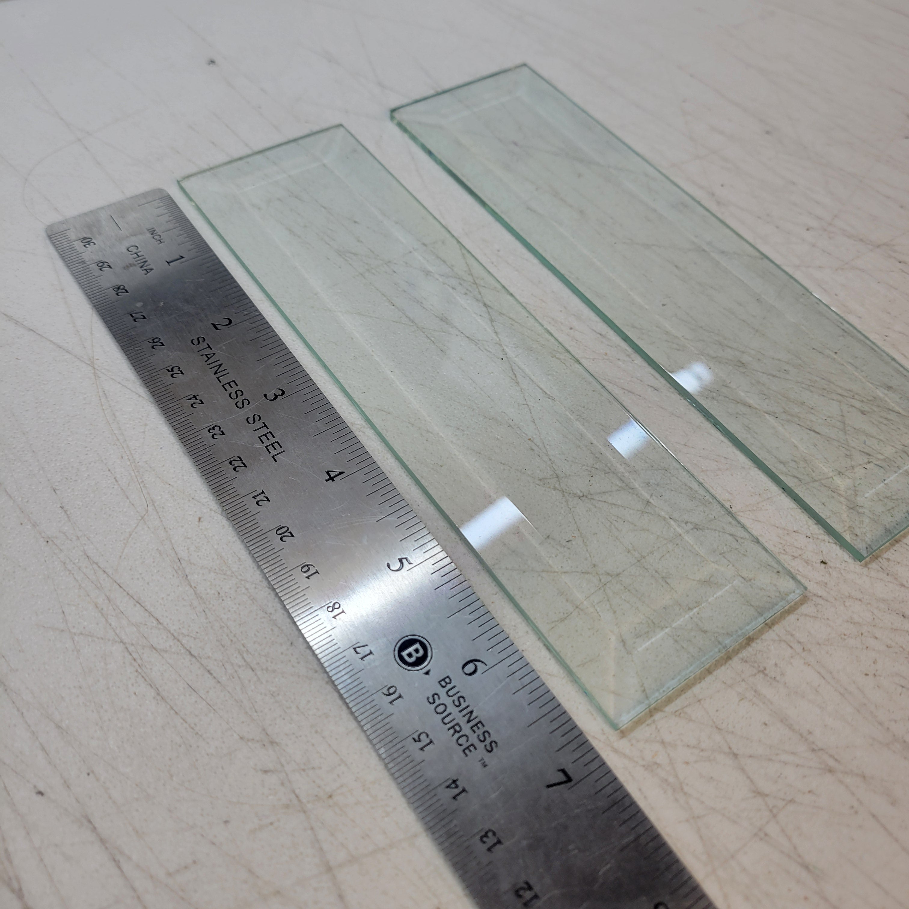 CLEARANCE 2"x7" Clear Bevel Rectangle | 2 Pack